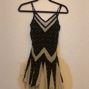 Graphic tank top with flare at bottom